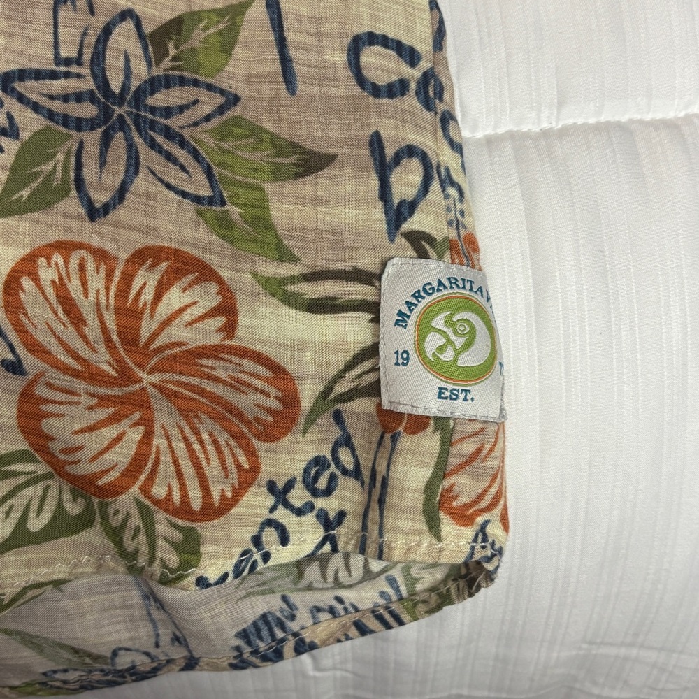 Margaritaville Beige Floral Print Shirt - Picture 4 of 5
